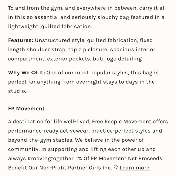 1 LEFT ✨NEW Free People FP Movement Quilted Carryall In Desert Sands - Picture 5 of 11